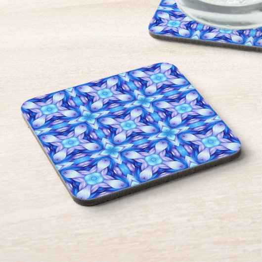 Popular captivating pattern in blue and violet bier onderzetter (Linkerzijde)