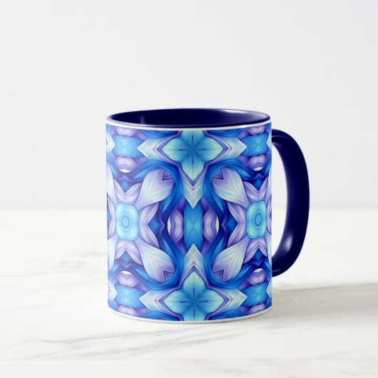 Popular captivating pattern in blue and violet mok (Voorkant rechts)