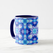 Popular captivating pattern in blue and violet mok (Voorkant links)