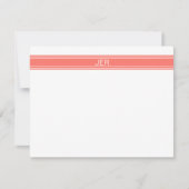 Popular Coral Personalized Monogram Name Initialen Notitiekaartje (Voorkant)