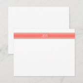 Popular Coral Personalized Monogram Name Initialen Notitiekaartje (Voorkant / Achterkant)