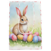 Popular Cute Easter Bunny And Eggs Collection Medium Cadeauzakje (Achterkant)