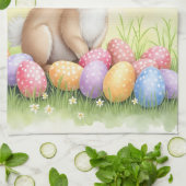 Popular Cute Easter Bunny And Eggs Collection Theedoek (Gevouwen)