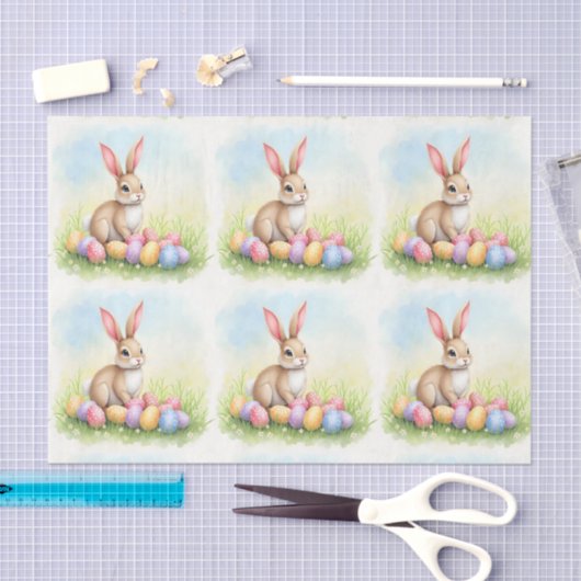 Popular Cute Easter Bunny And Eggs Collection Tissuepapier (Craft)