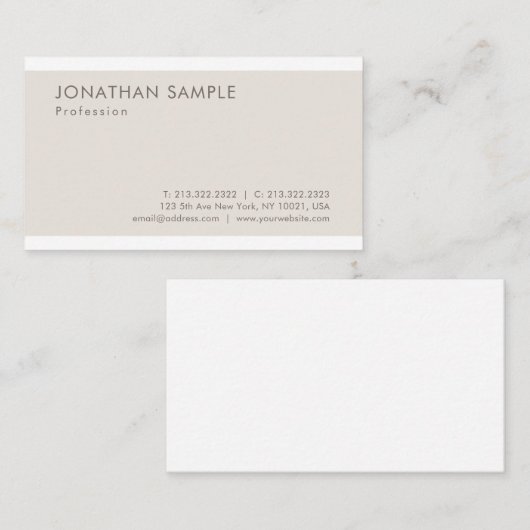 Popular Elegant Minimalist Design Modern Plain Visitekaartje (Voorkant / Achterkant)