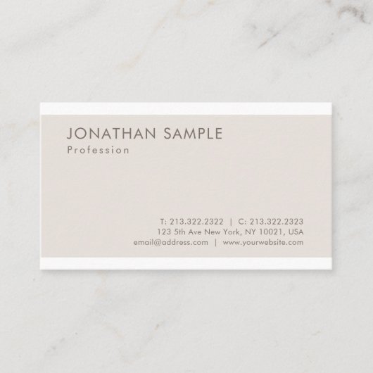 Popular Elegant Minimalist Design Modern Plain Visitekaartje (Voorkant)