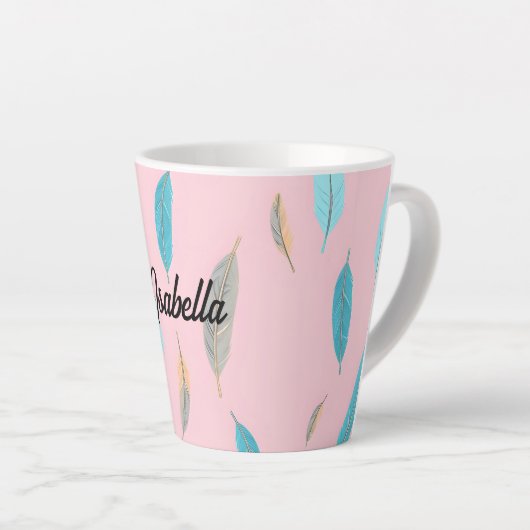 Popular Feathers Luxury Boho Collection Latte Mok (Rechterhoek)