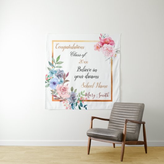 Popular Floral Customize Gold Tapestry Wandkleed (In situ)