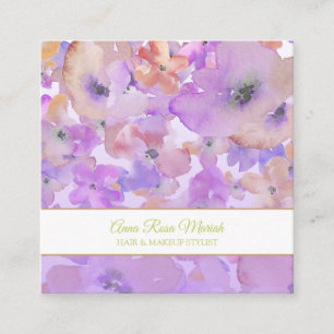 *~* Popular Floral Pattern Spa Girly Beauty Vierkante Visitekaartje