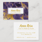 *~* Popular Girly Deep Paarse Marble Makeup Visitekaartje (Voorkant / Achterkant)