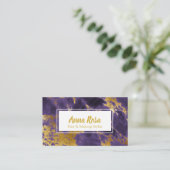 *~* Popular Gold Deep Paars Marble Chic Makeup Visitekaartje (Staand voorkant)