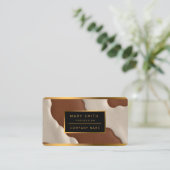 Popular Luxury Elegant Faux Cow Leather Collection Visitekaartje (Staand voorkant)