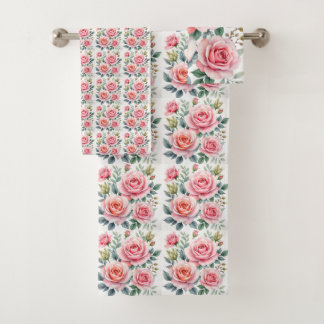 Popular Luxury Pink Roses Beautiful Collection Bad Handdoek