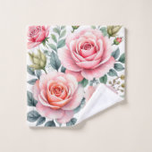 Popular Luxury Pink Roses Beautiful Collection Bad Handdoek (Wasdoekje)