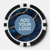 Popular Navy Blue Gold Marble Collection Poker Chips (Voorkant)