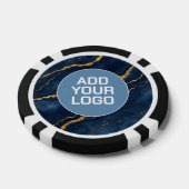 Popular Navy Blue Gold Marble Collection Poker Chips (Enkel)