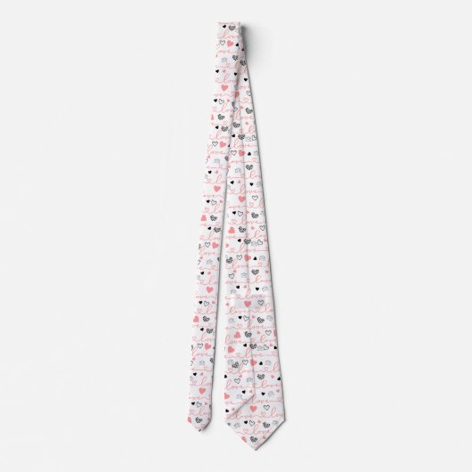 Popular Now Men’s Love Lettering Heart Tie Stropdas (Achterkant)