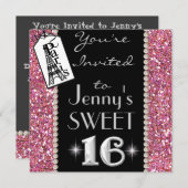 POPULAR Paris SWEET 16 BLING Party Invitation Kaart (Voorkant / Achterkant)