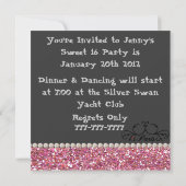 POPULAR Paris SWEET 16 BLING Party Invitation Kaart (Achterkant)