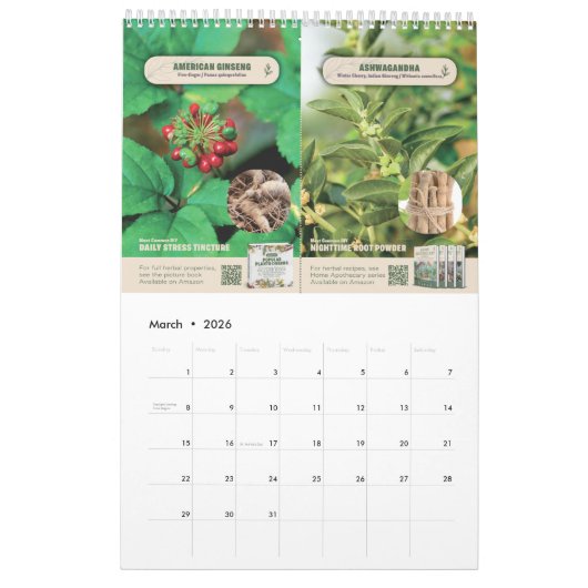 Popular Plants & Herbs - Calendar 2026/2027 Kalender (Mar 2026)