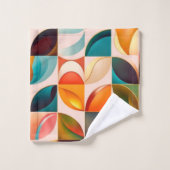 Popular Retro Abstract Squares Collectie Bad Handdoek (Wasdoekje)