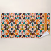 Popular Retro Abstract Squares Collectie Strandlaken (Voorkant)