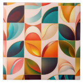 Popular Retro Abstract Squares Collectie Tegeltje (Voorkant)