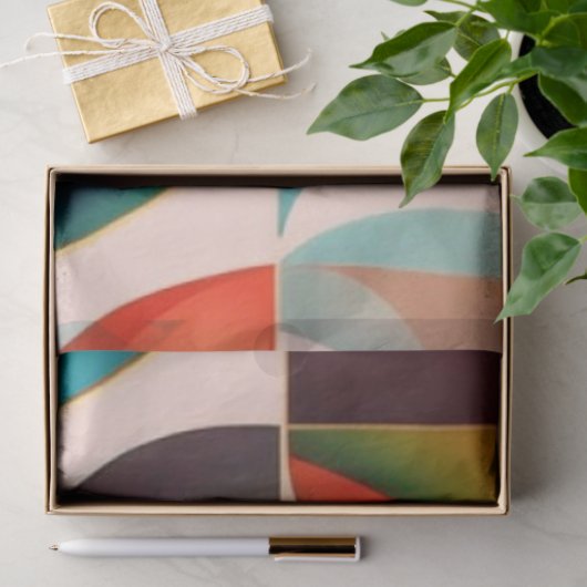 Popular Retro Abstract Squares Collectie Tissuepapier (Geschenk)