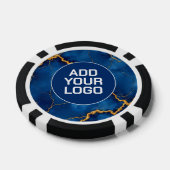 Popular Royal Blue Gold Marble Collection Poker Chips (Enkel)