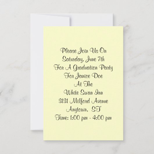 Popular Style Graduation Invitations 2012 Kaart (Achterkant)