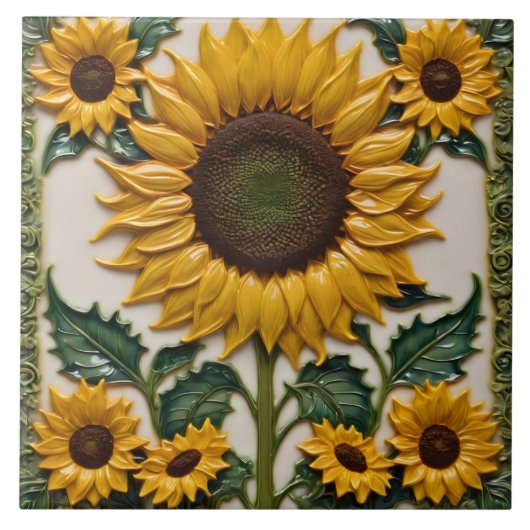 Popular Sunflowers Beautiful Collection Tegeltje (Voorkant)
