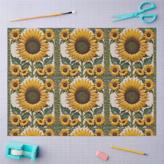 Popular Sunflowers Beautiful Collection Tissuepapier (Craft)
