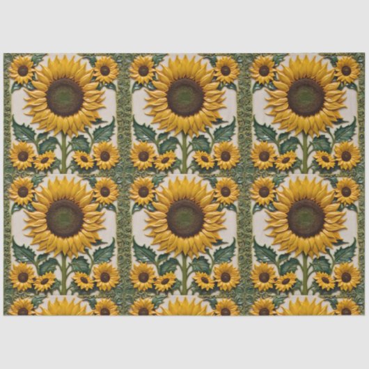 Popular Sunflowers Beautiful Collection Tissuepapier (Voorkant)