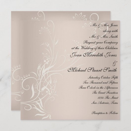 Popular Wedding Invitation Kaart (Voorkant / Achterkant)