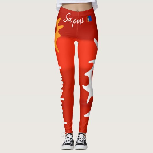 Populära juliga röda samiskt inspirerade leggings (Voorkant)