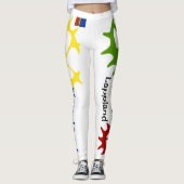 Populära leggings vita med tekst samiska tecken (Voorkant)