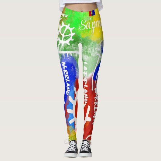 Populära samiska mönster leggings (Voorkant)