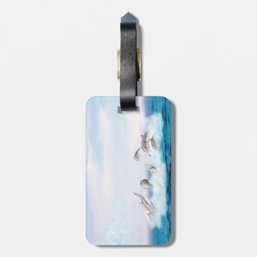 Populatie-dolfijnen Bagagelabel (Achterkant verticaal)