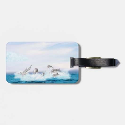 Populatie-dolfijnen Bagagelabel (Achterkant horizontaal)