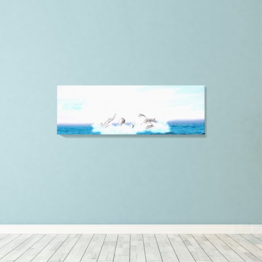 Populatie-dolfijnen Canvas Afdruk (Insitu (Houten vloer))