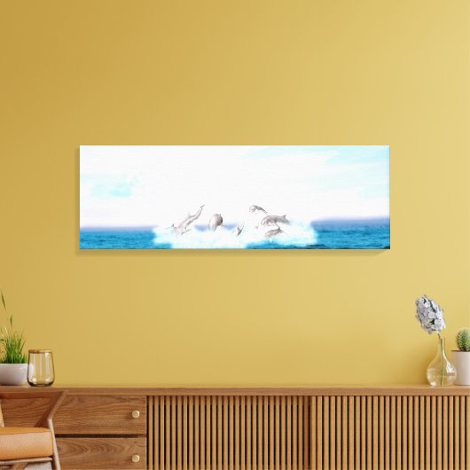 Populatie-dolfijnen Canvas Afdruk (Insitu (Woonkamer))