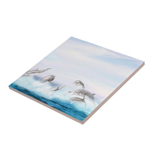 Populatie-dolfijnen Tegeltje (Zijkant)