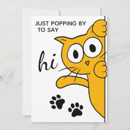 Populatie door Hi Cute Cat Flat Greeting zeggen Kaart