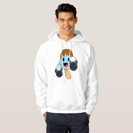 Populatie in Sterke training met Dumbbells Hoodie (Voorkant volledig)