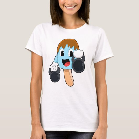 Populatie in Sterke training met Dumbbells T-shirt (Voorkant)