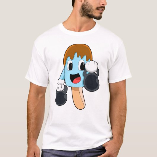 Populatie in Sterke training met Dumbbells T-shirt (Voorkant)