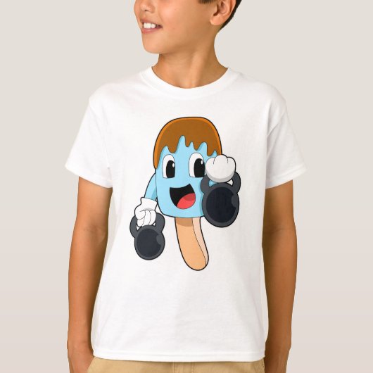 Populatie in Sterke training met Dumbbells T-shirt (Voorkant)