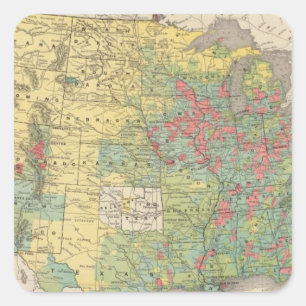 Populatiestijging Verenigde Staten, 1880-1890 Vierkante Sticker