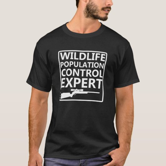 Population Control Funny Hunting Tshirt blk (Voorkant)