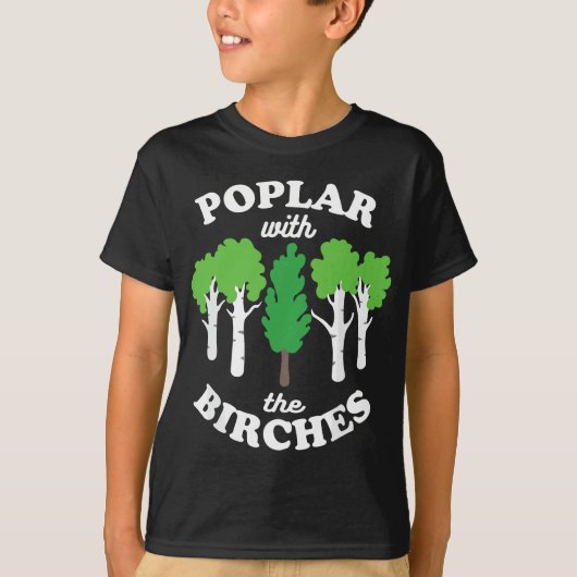 Populier met de Birches Grappige Rude Boom Arboris T-shirt (Voorkant)